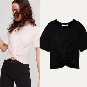 Aritizia, Wilfred Free Black Knotted Top